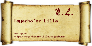 Mayerhofer Lilla névjegykártya